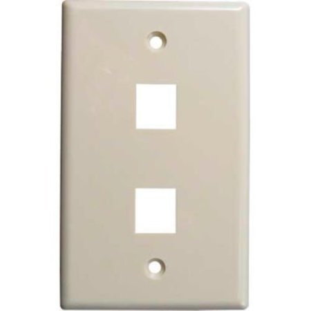 CHIPTECH, INC DBA VERTICAL CABLE Vertical Cable, , Double (2) Port Keystone Wall Plate (Flush) Almond 304-J2634/2P/AL